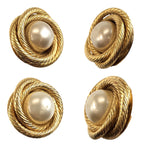 Chanel Vintage Gold Plated Faux Pearl Earrings — view 4