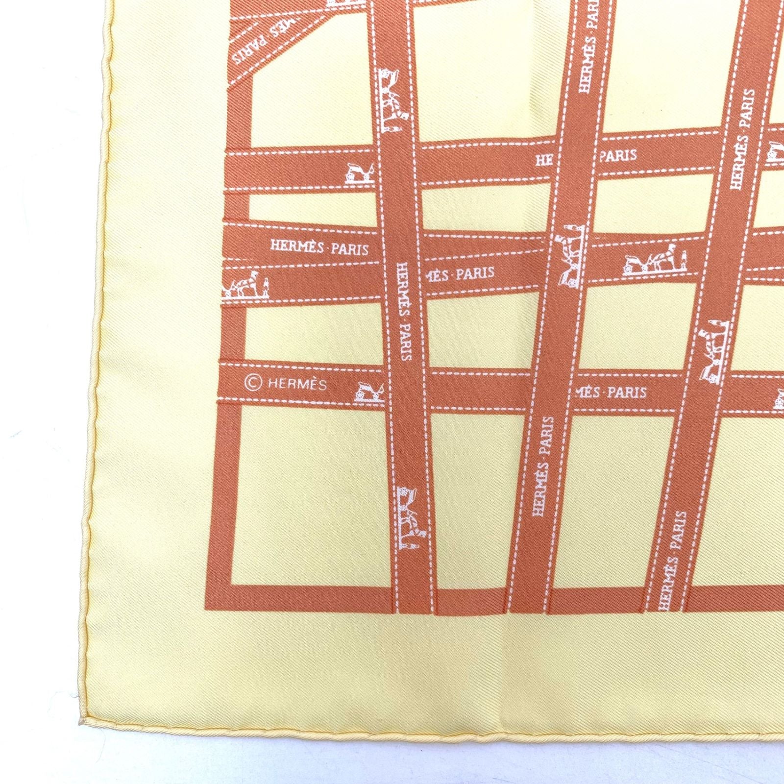 Hermes Scarf Carre 45 Bolduc Red White Silk — view 5