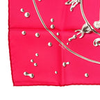 Hermes Carre 45 Vif Argent Silver Shizuku Silk 100% Pink Scarf — view 5