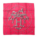Hermes Carre 45 Vif Argent Silver Shizuku Silk 100% Pink Scarf