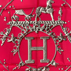 Hermes Carre 45 Vif Argent Silver Shizuku Silk 100% Pink Scarf — view 6