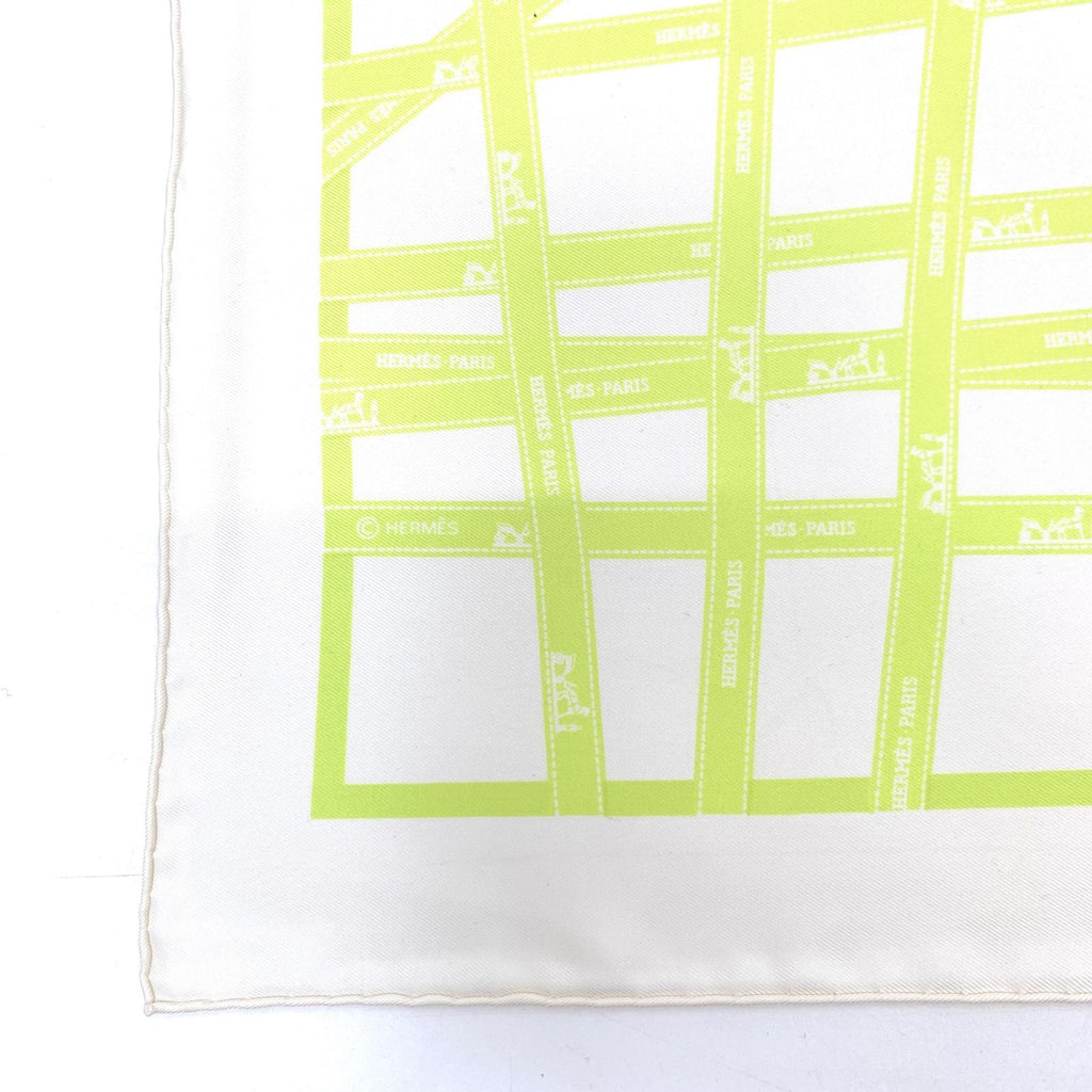 Hermes Scarf Carre 45 Bolduc Green White Silk — view 5