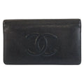 Chanel CC Logo Black Leather Wallet
