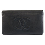 Chanel CC Logo Black Leather Wallet