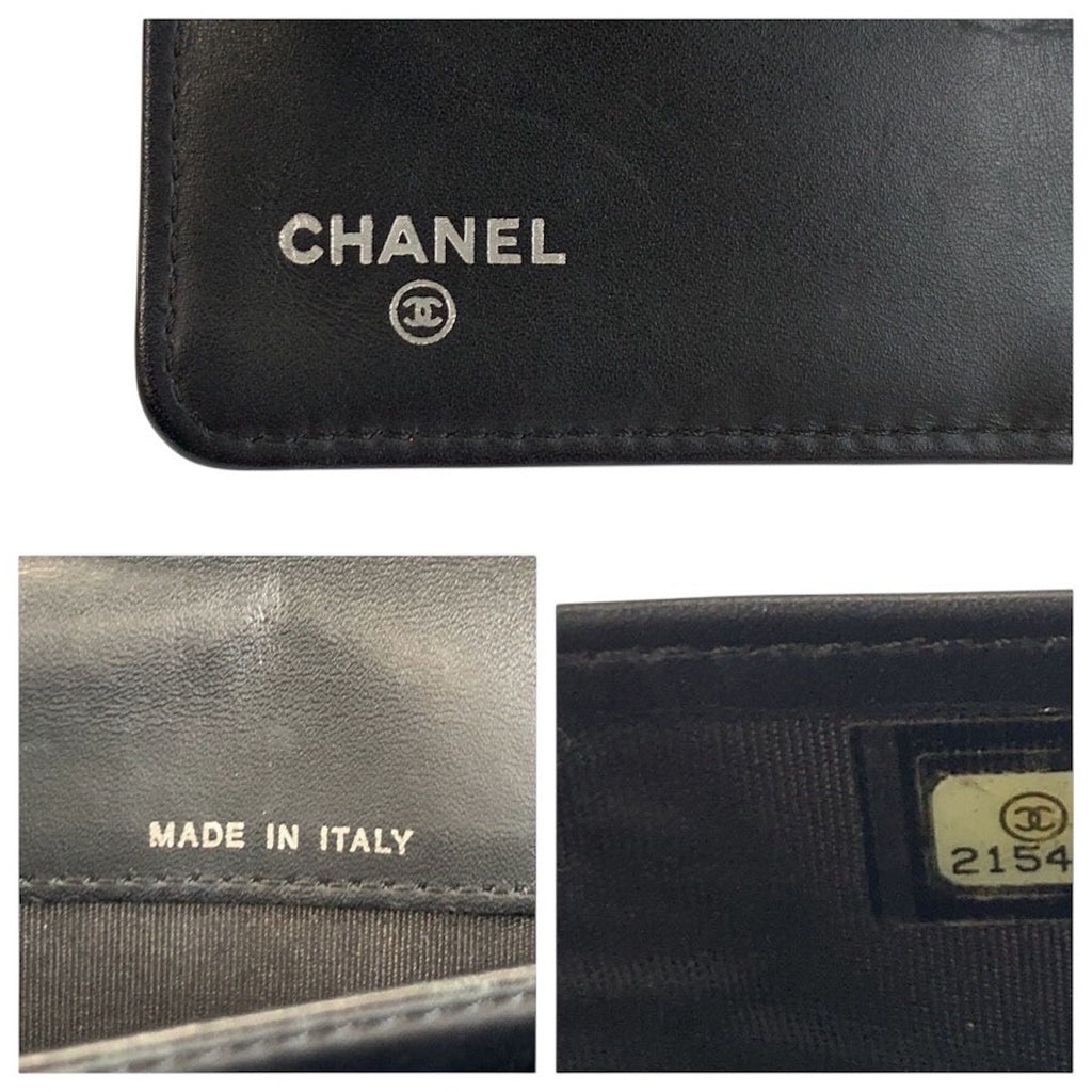 Chanel CC Logo Black Leather Wallet — view 3