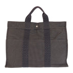 Hermes Her Line Gray Silver Polyamide Polyester Tote