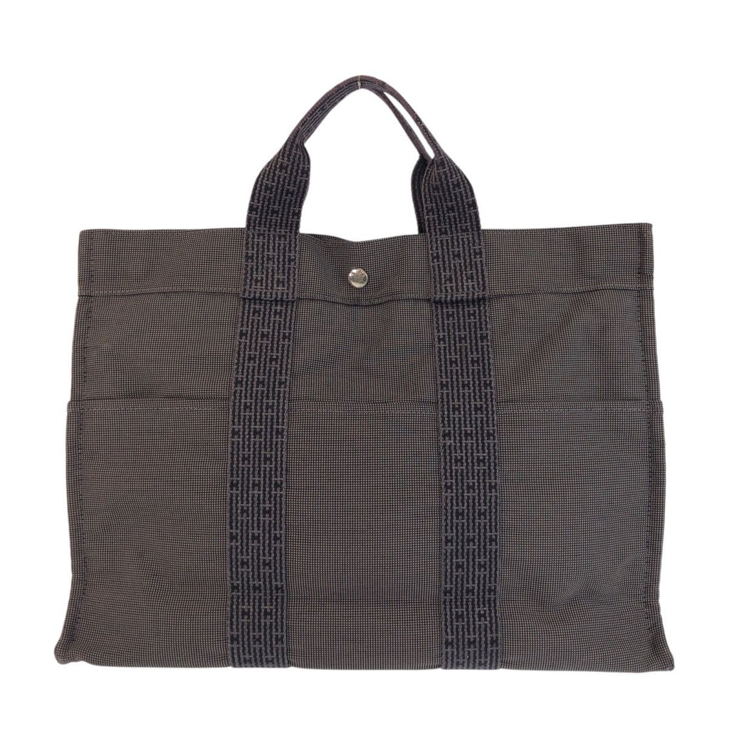 Hermes Her Line Gray Silver Polyamide Polyester Tote — view 2
