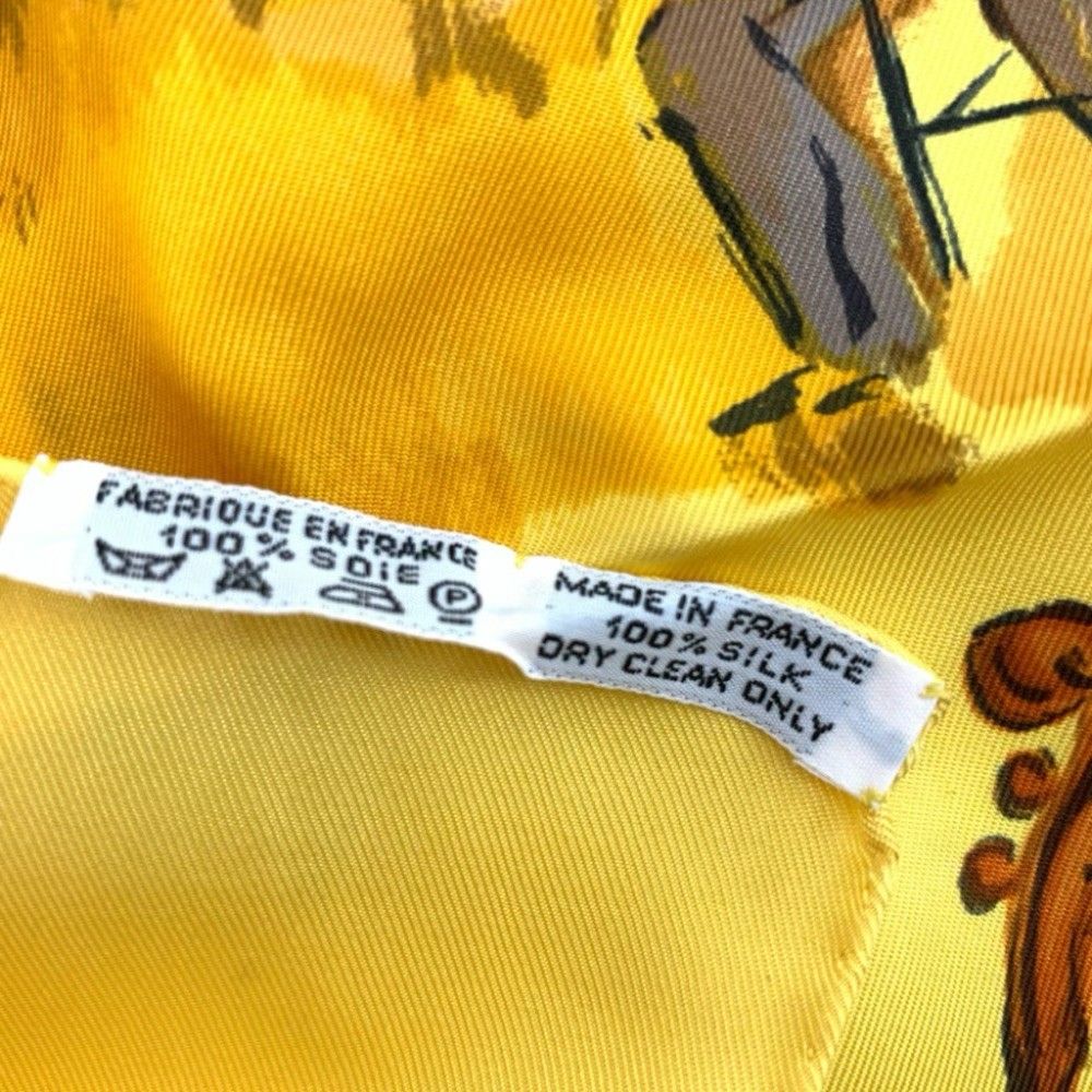 Hermes Carre 90 Concerto Scarf Yellow — view 7