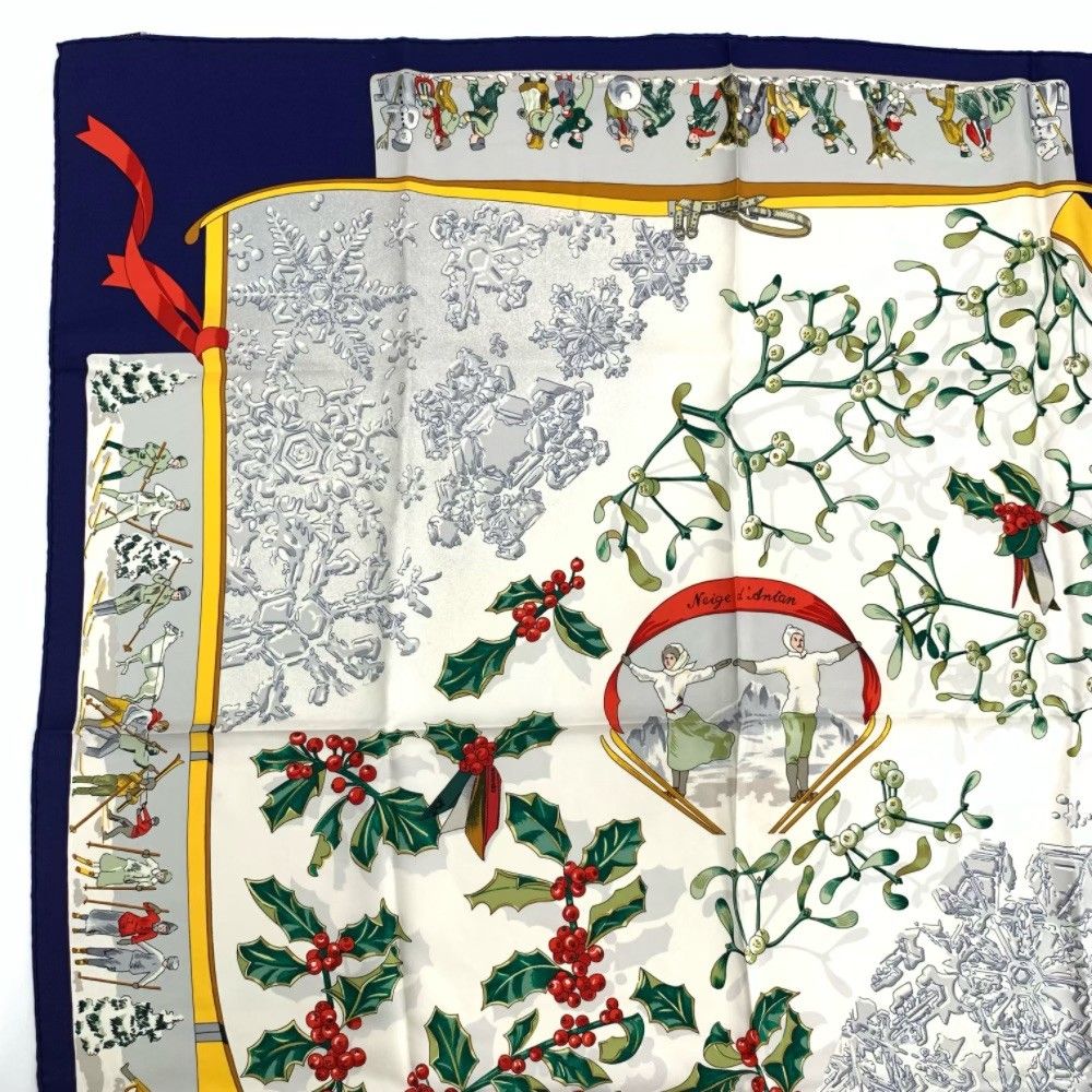 Hermes Carre 90 Neige D'antan Last Year's Snow Scarf Silk — view 2