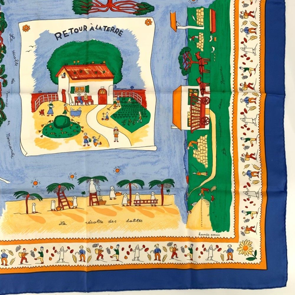 Hermes Carre 90 Retour a la Terre Return to Silk 100% Scarf — view 5