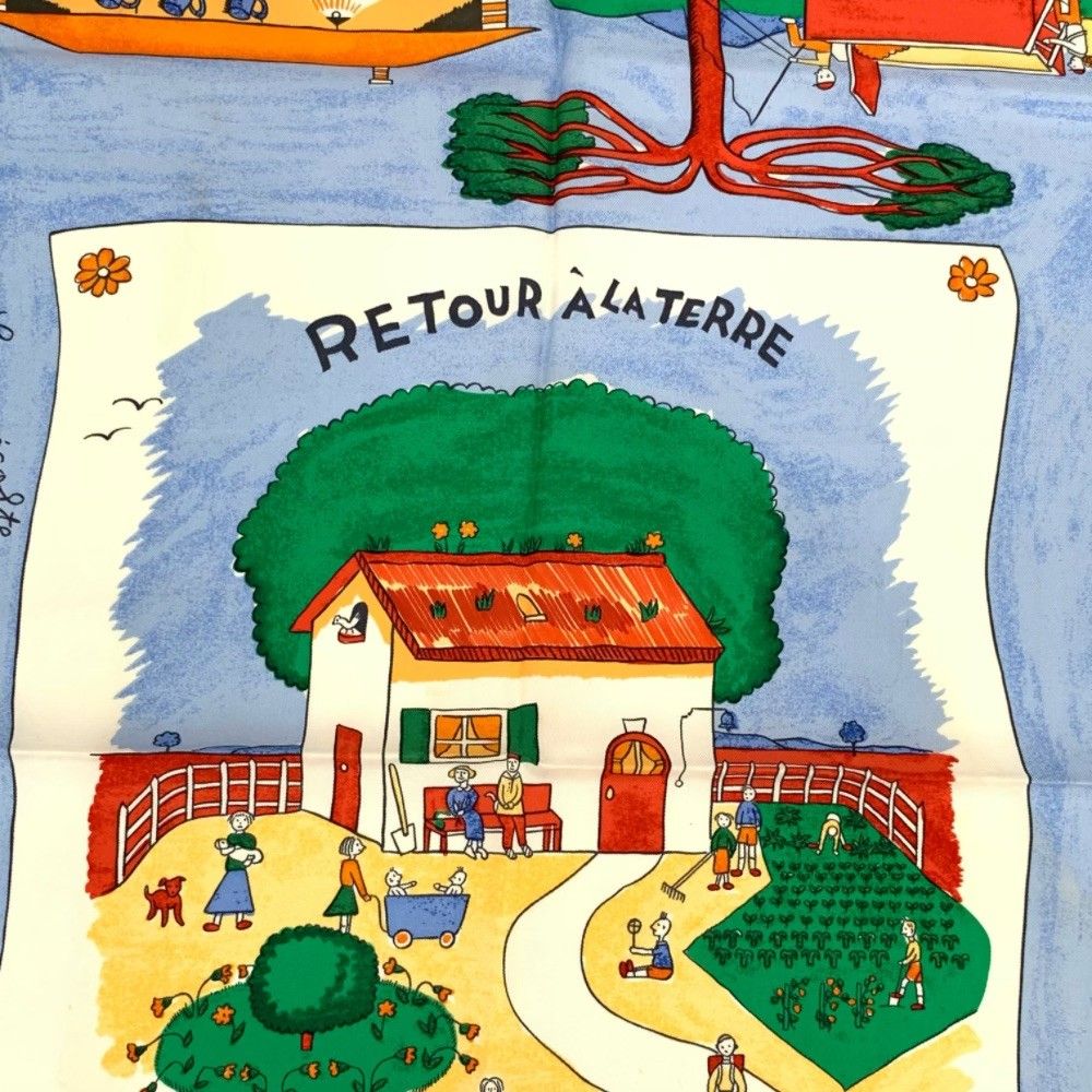 Hermes Carre 90 Retour a la Terre Return to Silk 100% Scarf — view 6