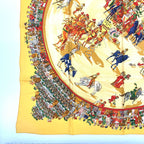 Hermes Carre 90 Cirque Molier Yellow Scarf Silk — view 5