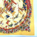 Hermes Carre 90 Cirque Molier Yellow Scarf Silk — view 4