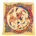 Hermes Carre 90 Cirque Molier Yellow Scarf Silk