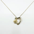 Tiffany & Co Heart Ribbon Silver Yellow Gold Necklace 46 cm — view 6