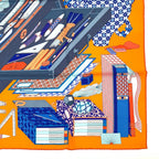 Hermes Carre 90 les Tresors D'un Artiste an Artist's Treasures Orange Blue — view 4