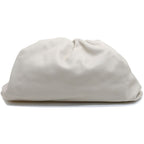 Bottega Veneta the Pouch Clutch White Gold