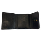 Chanel CC Logo Black Leather Folded Wallet Compact — view 4