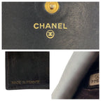 Chanel CC Logo Black Leather Folded Wallet Compact — view 3