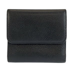 Chanel CC Logo Black Leather Folded Wallet Compact — view 2