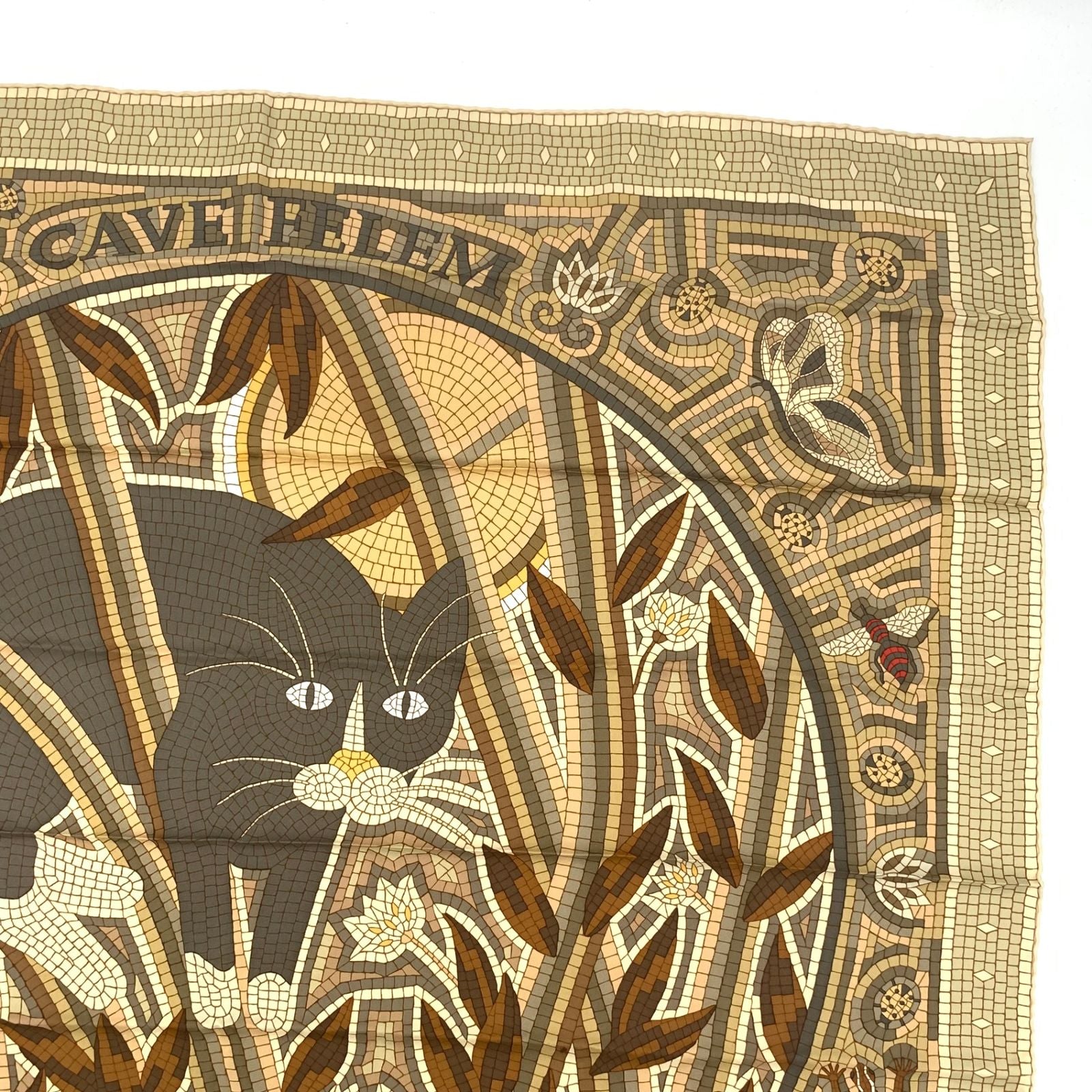 Hermes Carre 90 Cave Felem Beige Scarf Silk — view 3
