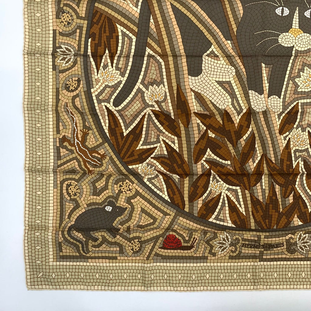 Hermes Carre 90 Cave Felem Beige Scarf Silk — view 5