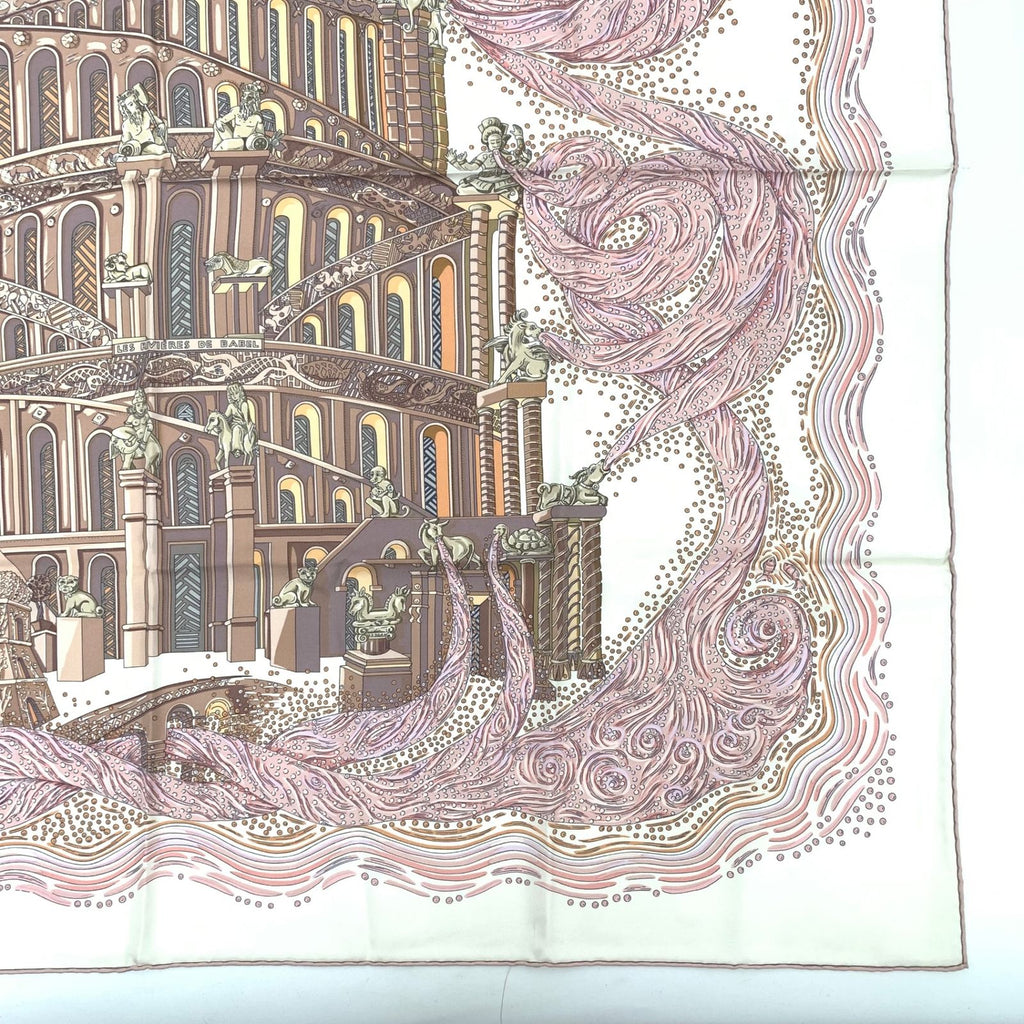 Hermes Carre 90 les Rivieres de Babel River of Pink Scarf Silk — view 4