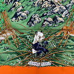 Hermes Carre 90 Sichuan Orange Multicolor Silk Scarf — view 6