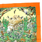 Hermes Carre 90 Sichuan Orange Multicolor Silk Scarf — view 3