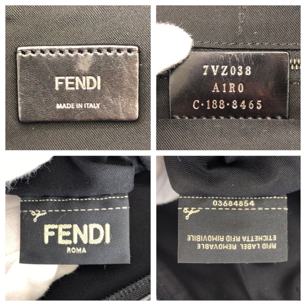 Fendi Zucca Black Silver Nylon Leather Backpack — view 4