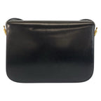 Celine Vintage Horse Carriage Black Gold Leather 09 Shoulder Bag Pochette — view 2