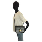 Celine Vintage Horse Carriage Black Gold Leather 09 Shoulder Bag Pochette — view 8