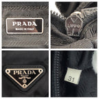Prada Tessuto Black Silver Nylon Backpack — view 4