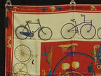 Gucci Scarf Red Multicolor Silk 100% Large Bicycle Pattern — view 2