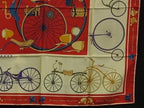 Gucci Scarf Red Multicolor Silk 100% Large Bicycle Pattern — view 3