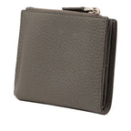 Prada Triangle Logo Bifold Wallet Compact Gray Vitello Daino Leather — view 2