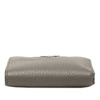 Prada Triangle Logo Bifold Wallet Compact Gray Vitello Daino Leather — view 3