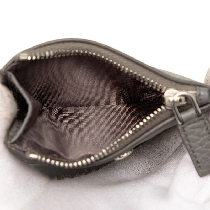 Prada Triangle Logo Bifold Wallet Compact Gray Vitello Daino Leather — view 5