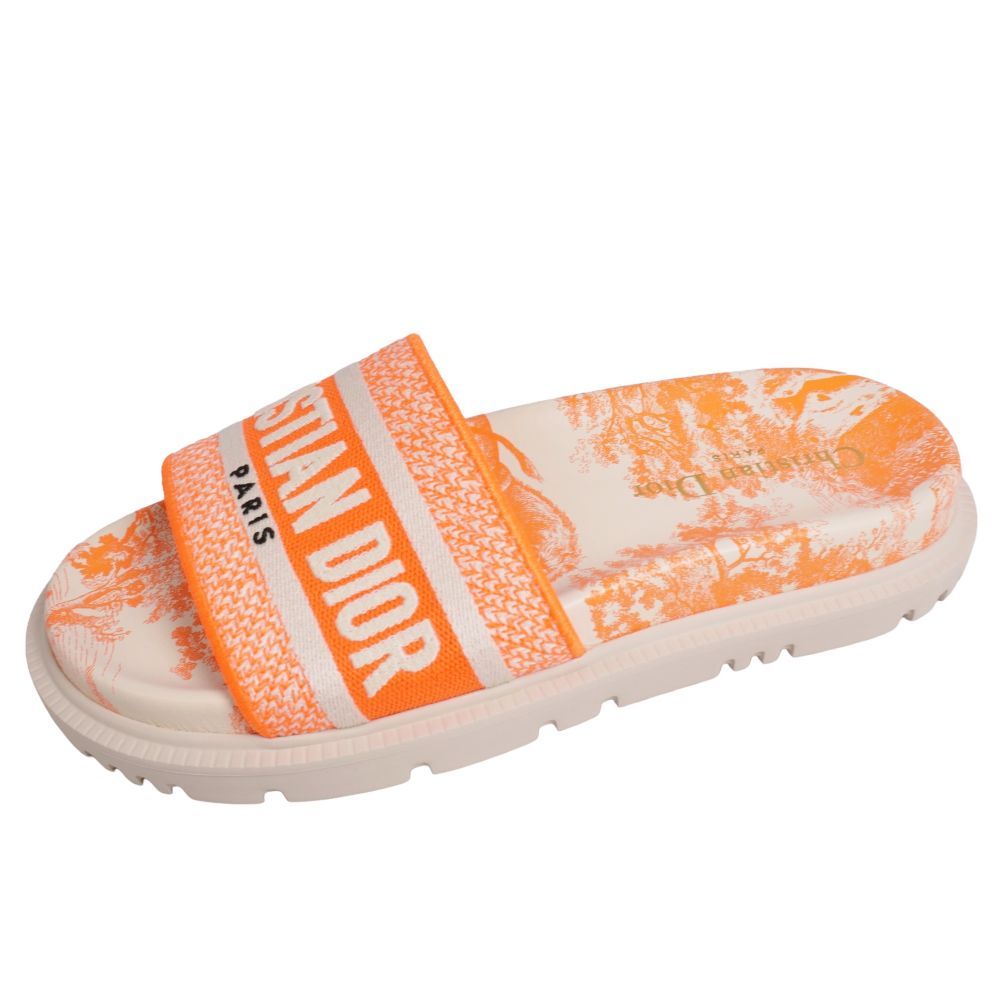Christian Dior 2022 DWAY Toile de Jouy Slide Sandals