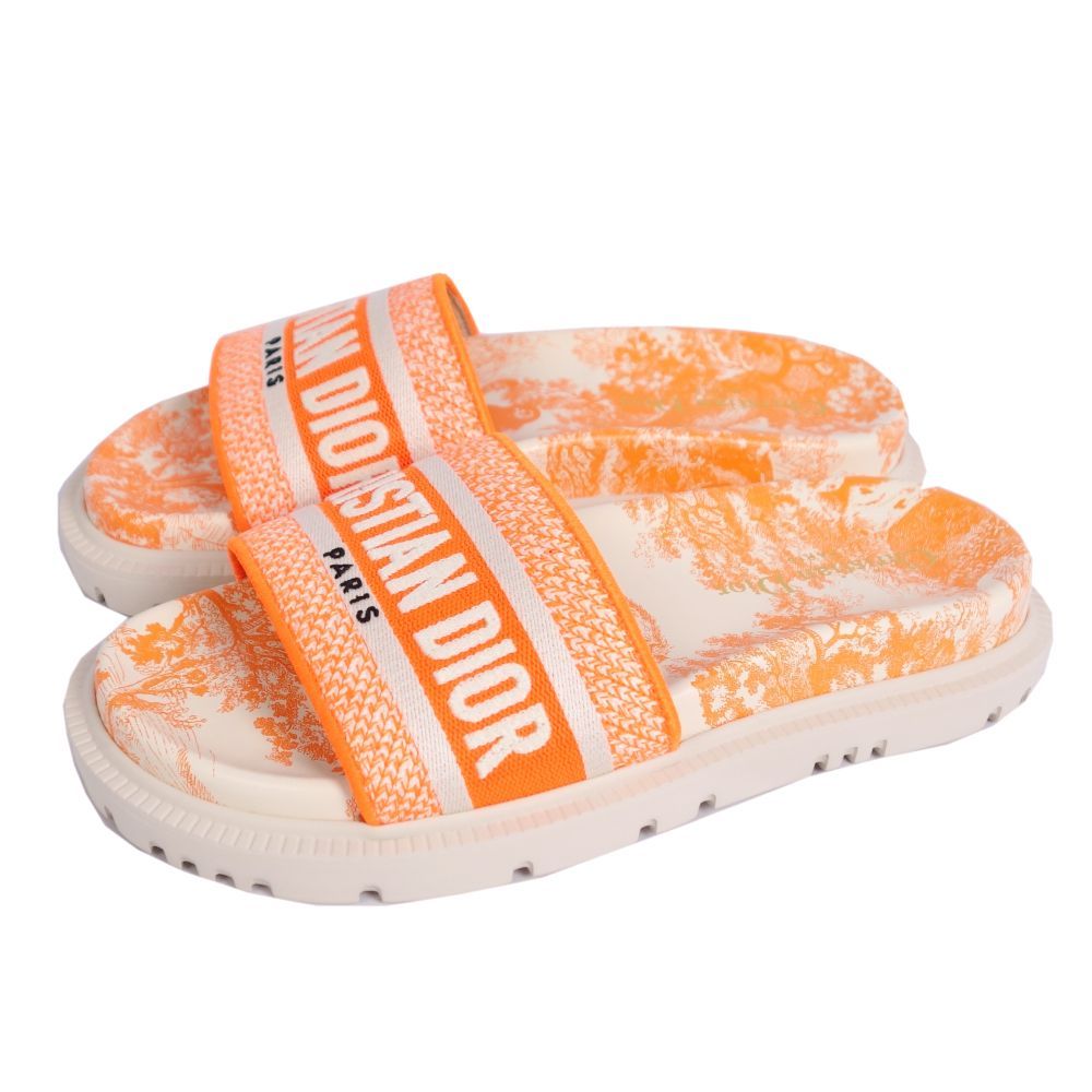 Christian Dior 2022 DWAY Toile de Jouy Slide Sandals
