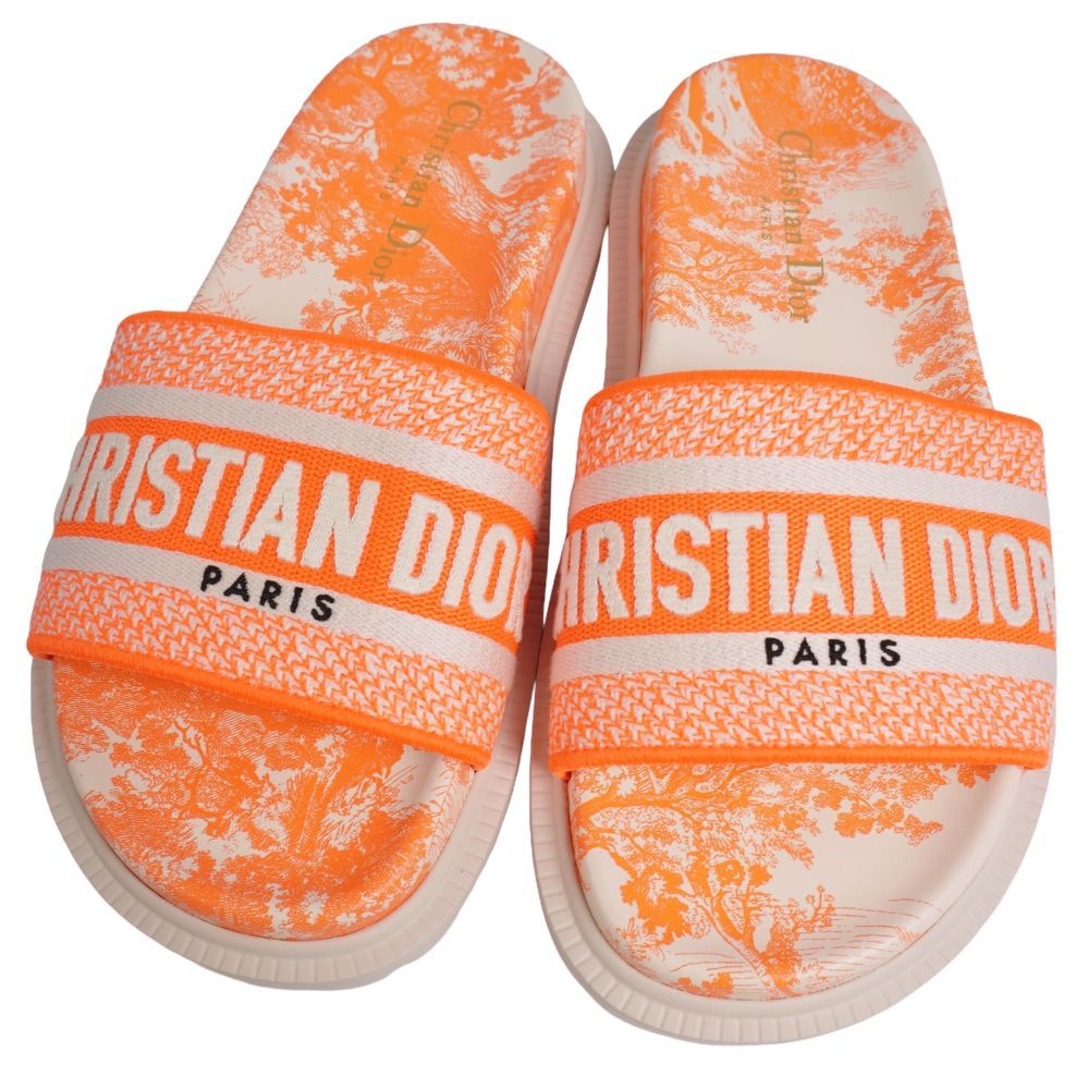 Christian Dior 2022 DWAY Toile de Jouy Slide Sandals
