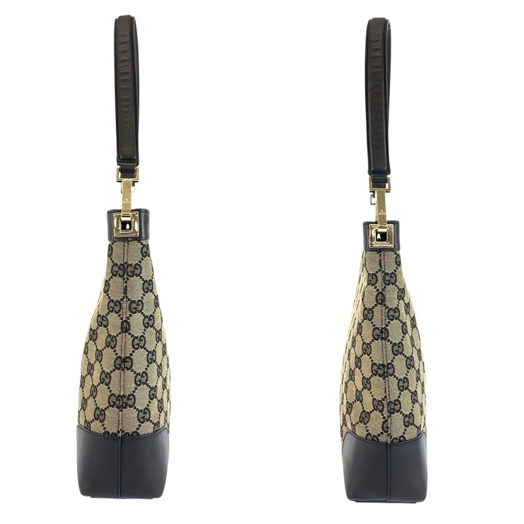 Gucci Black Gold GG Canvas Leather 001 Shoulder — view 7