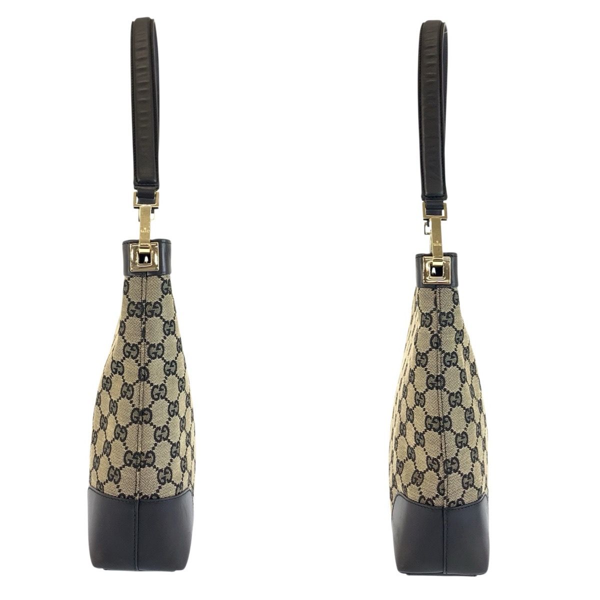 Gucci Black Gold GG Canvas Leather 001 Shoulder — view 7