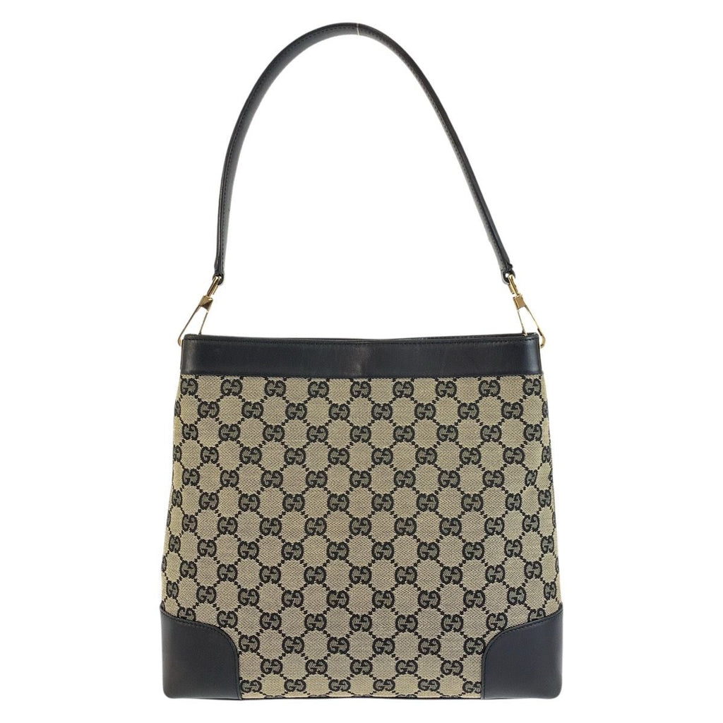Gucci Black Gold GG Canvas Leather 001 Shoulder