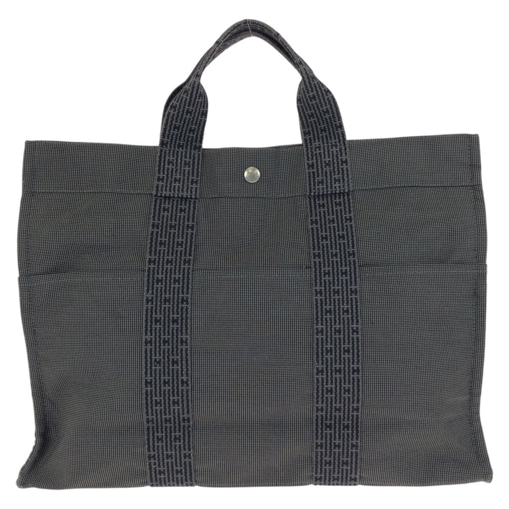 Hermes Her Line Gray Silver Polyamide Polyester Tote