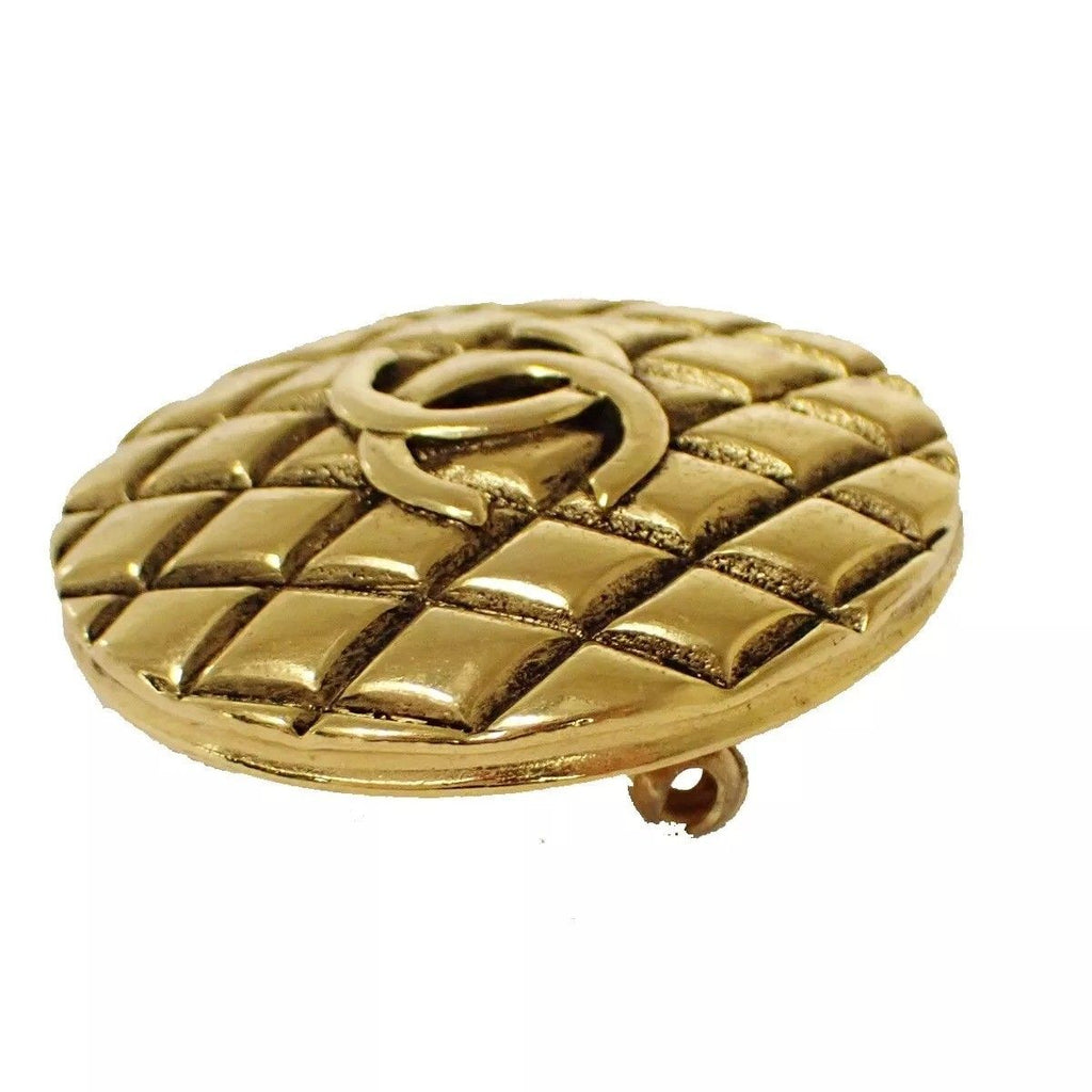 Chanel Vintage Brooch CC Mark Gold Circle — view 2