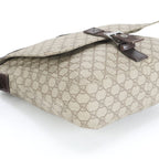 Gucci GG Supreme Leather Shoulder Bag Crossbody Messenger Brown — view 4