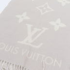 Louis Vuitton Tagged Monogram Scarf Reykjavik Cashmere 100% Shawl Large Gray — view 3