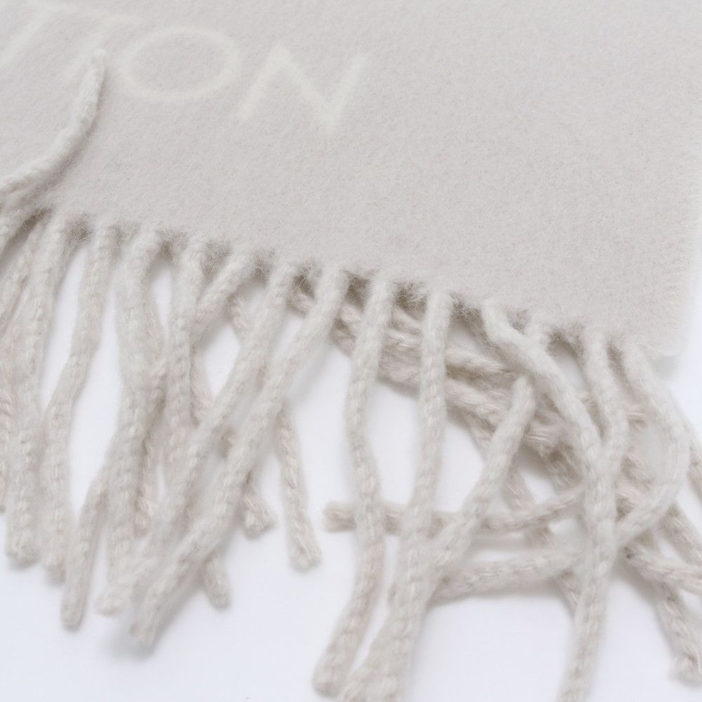 Louis Vuitton Tagged Monogram Scarf Reykjavik Cashmere 100% Shawl Large Gray — view 4
