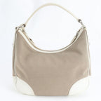 Prada Logo Jacquard Hobo Leather Shoulder Bag — view 3